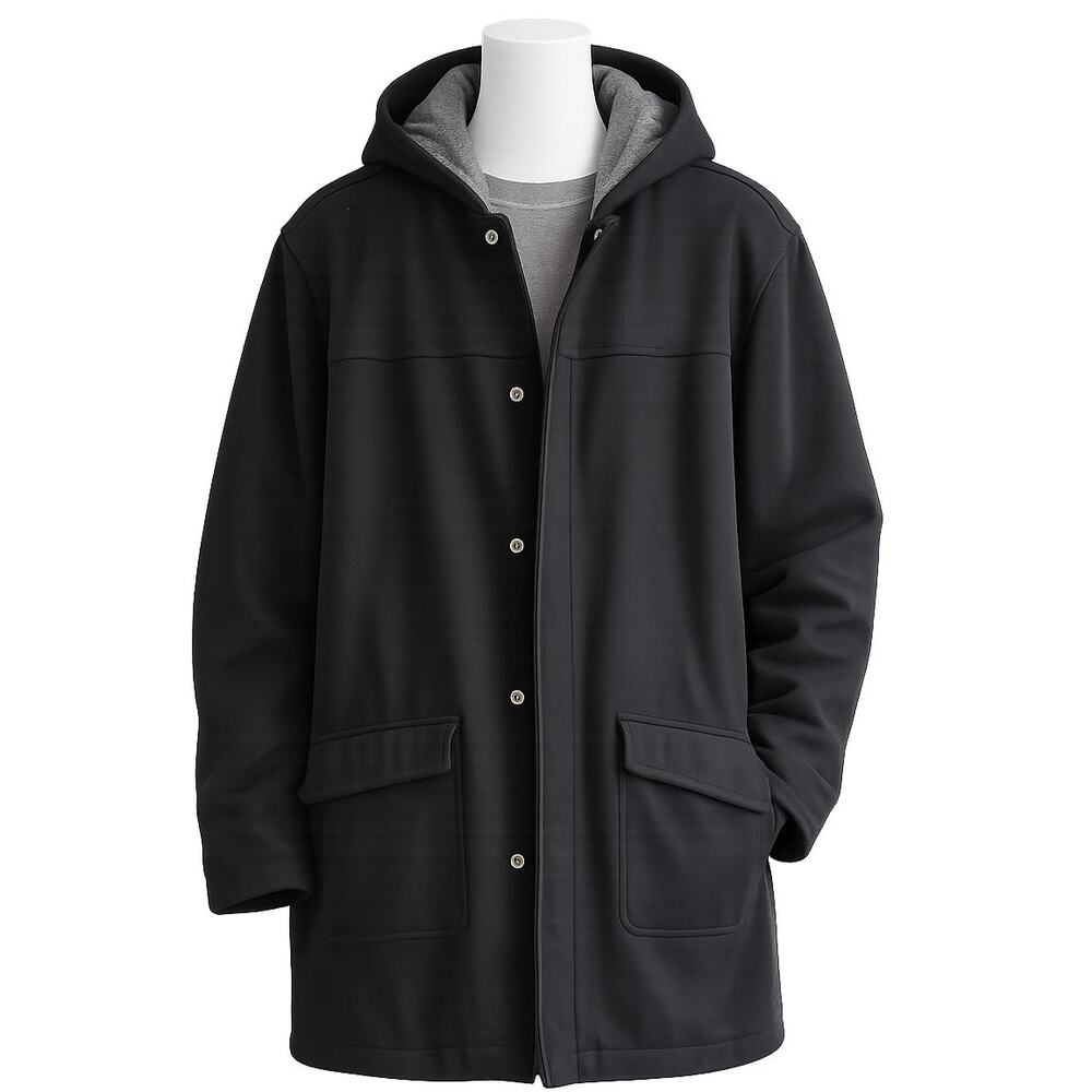 Old Navy Black Hooded Peacoat Jacket - Size XXL